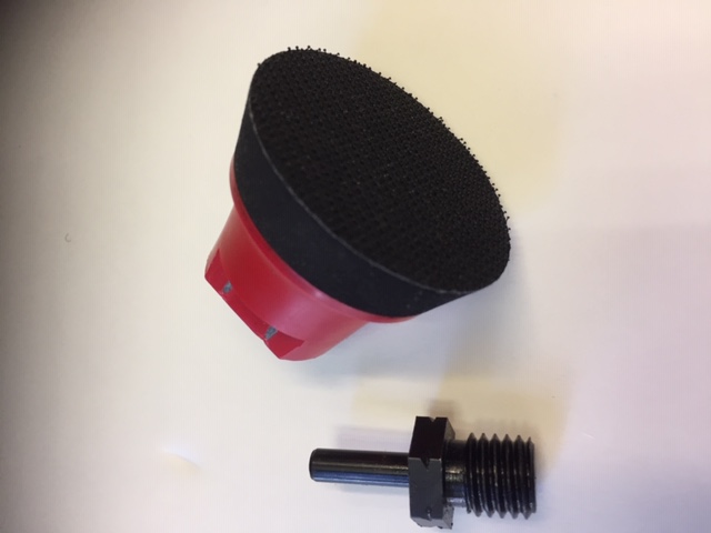 VELCRO RED TOP BACKING PAD Ø 50 mm. + ADAPTER 6 mm.