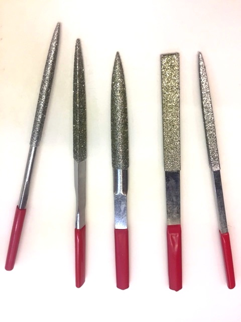 SET 5 ELECTROPLATED FILES CM. 21,5 GRIT 150