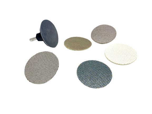 SET 6 DIAFACE VELCRO DISCS  50 mm. + RIGID VELCRO BACKING PAD S