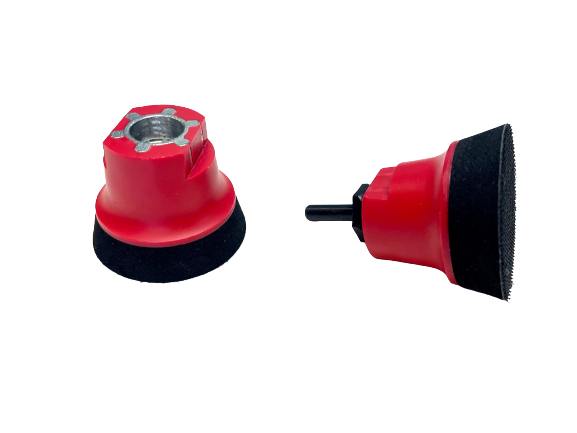VELCRO RED TOP BACKING PAD  50 mm. + ADAPTER 6 mm.
